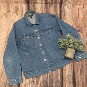Forever 21 Womens Light Wash Jean Denim Jacket Size Large